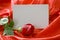 Red rose and invitation card