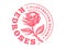 Red rose logo - vector illustration, emblem on white background