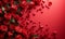 Red Rose Petals Texture Close-Up, perfect for romantic and passionate themes,Generated AI