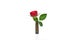 Red rose into a riffle bullet symbolizing flower power against i