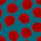 Red Rose - Rosa on Indigo Blue Background. Valentine Day. Vector Illustration