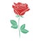 Red rose stencil drawing vector illustration