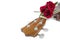 Red rose and ukulele