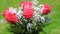 Red roses bouquet with white gypsophila