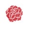 Red roses embroidery on white background.