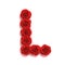 Red roses font letter L