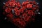 Red roses forming a romantic shape, engagement, wedding and anniversary image