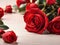Red Roses and ornaments Background with Blank Space.