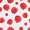 Red roses romantic fabric seamless pattern. Red flower on a white background. Vintage decorative fashion texture print on clothes