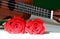 Red roses and ukulele.