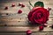 red roses on wooden table red rose on wooden table red rose on wooden background