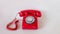 Red rotary dial Telephone front view