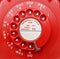 Red Rotary Landline Telephone Dial