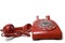 Red rotary telephone