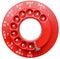 Red Rotary Telephone Dial Isolated