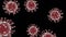Red Rotating Coronavirus Covid-19 Particles