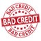 Red round bad credit web rubber stamp