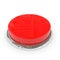 Red round blank 3d button with chrome ring.