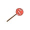 Red round candy. Lollipop