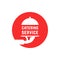 Red round catering service logo
