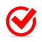 Red round checkbox icon