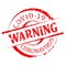 Red round damaged stamped - warning covid 19 - vector