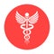 Red round medicine vector symbol