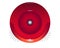 Red, round robot vacuum cleaner - top view - vector full color picture. Robotic, wireless, self-contained red vacuum cleaner. Robo