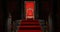 Red royal chair on a red and black background, VIP throne, Red royal throne