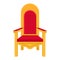 Red royal throne. King throne or armchair icon in flat style isolated on white background.