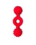 Red rubber dog chew toy with bumps