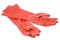 Red Rubber Gloves Isolated