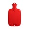 Red rubber medical hot-water bottle filled with water