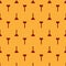 Red Rubber plunger with wooden handle for pipe cleaning icon isolated seamless pattern on brown background. Toilet