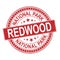 Red rubber stamp Redwood National Park, California vector illustration