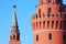 Red ruby star. Moscow Kremlin tower.