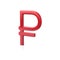 Red Russian ruble symbol