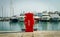 Red safety hydrant station, Cyprus, Limassol marina