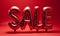 Red Sale helium foil balloon banner. Shopping promotion and discount