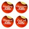 Red sale stickers set sizzling,clearance,biggest,end of with hands best choice