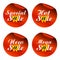 Red sale stickers special,hot,new,mega with bag with yellow shopping cart