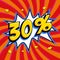 Red sale web banner. Pop art comic sale discount promotion banner. Big sale background. Sale thirty percent 30 off on a
