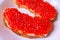 Red salmon roe.