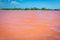 Red salt production in Puerto Rico lake