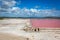 Red salt production in Puerto Rico lake