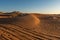 Red sand dunes safari driving, amazing travel experience.