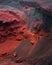 Red sand quarry background. Seydisholar crater