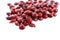 Red sandalwood seeds Adenanthera pavonina seeds on white background