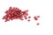 Red sandalwood seeds Adenanthera pavonina seeds on white background