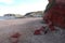 Red Sandstone on beach in Gardenstown, Scotland